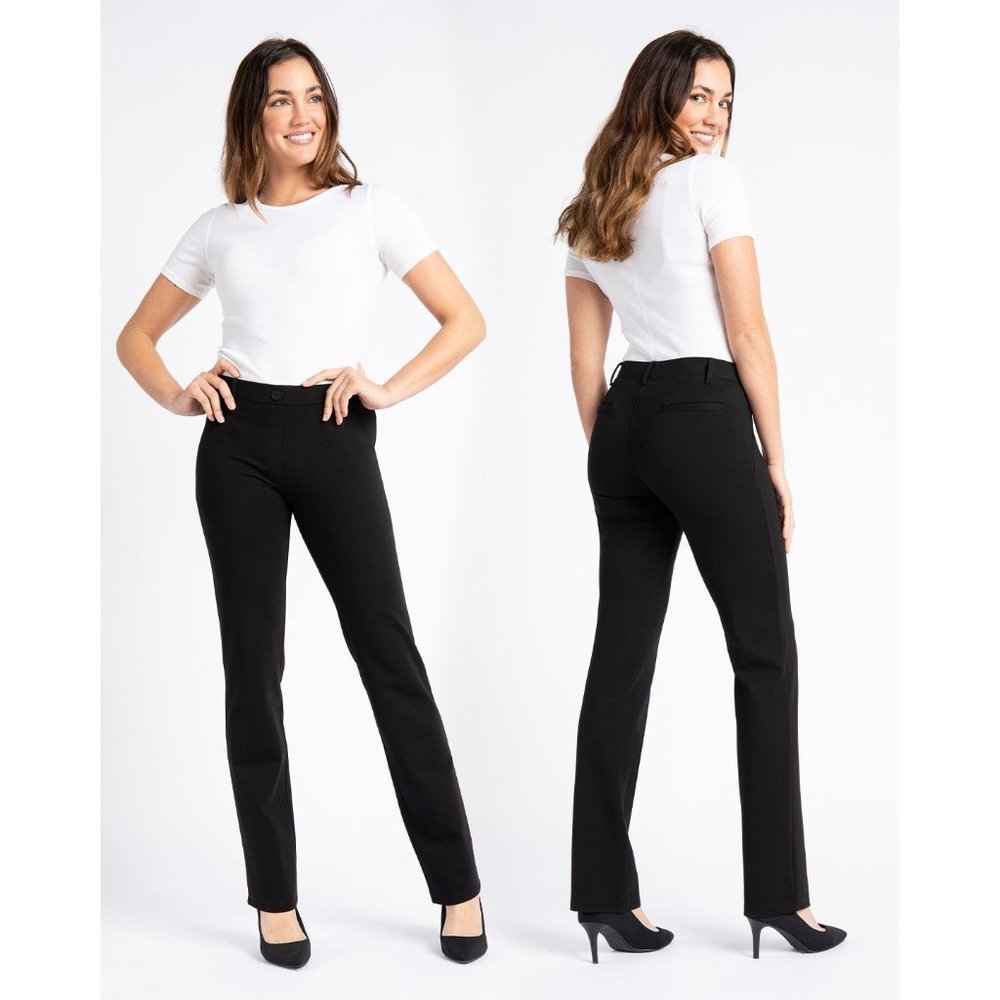 Betabrand Straight Leg Classic Dress Pant Yoga Pants